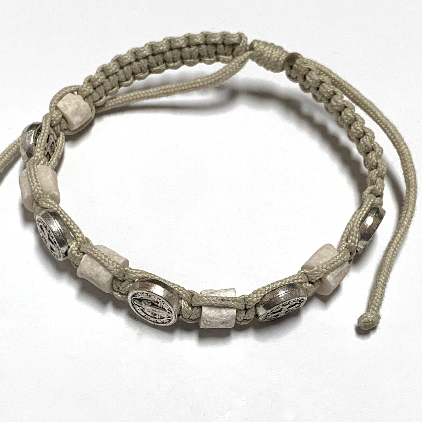 Stone and St. Benedict Medal Decade Rosary Bracelet of Assorted Colors