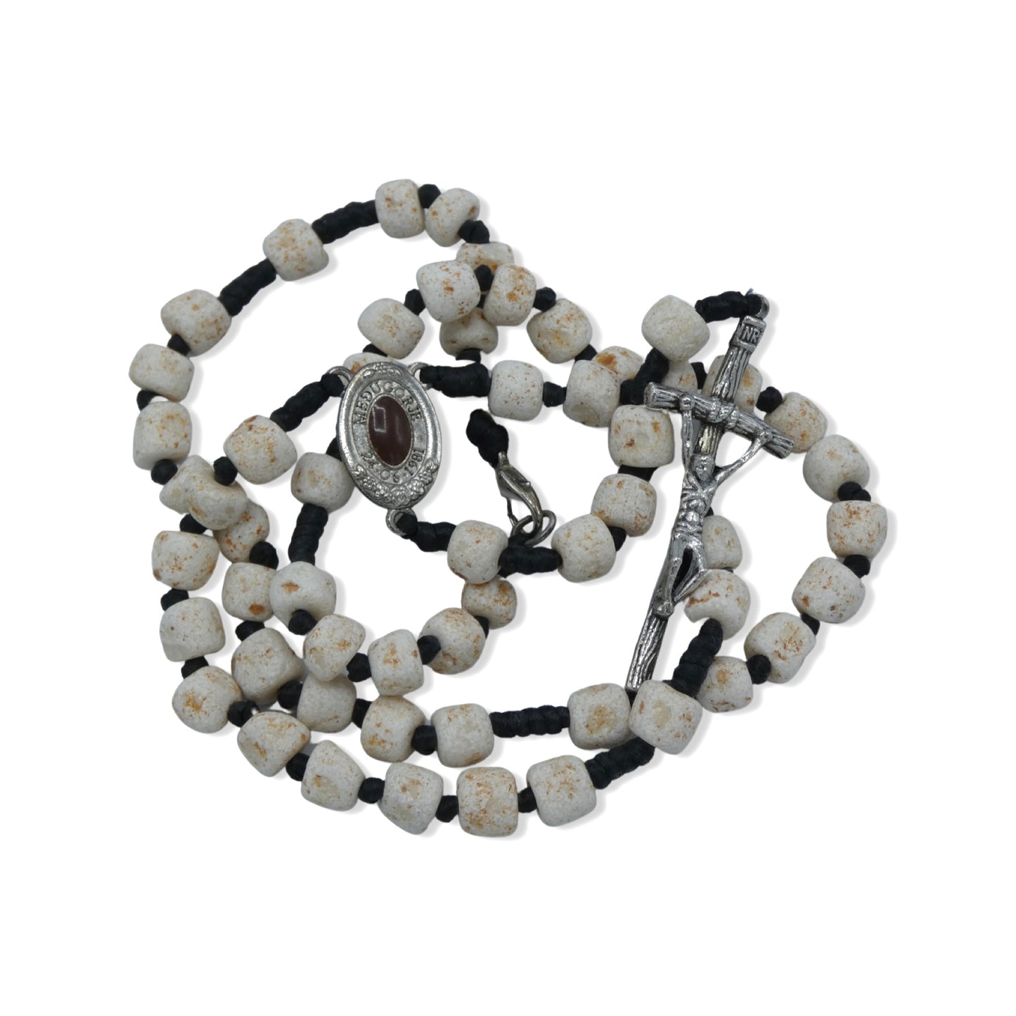 Queen of Peace Stone Rosary with JPII Crucifix