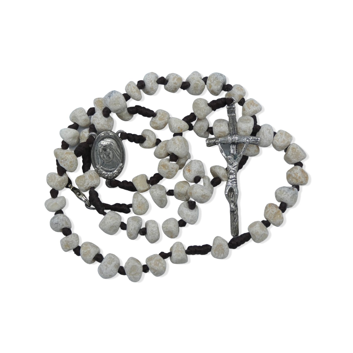 Queen of Peace Stone Rosary with JPII Crucifix