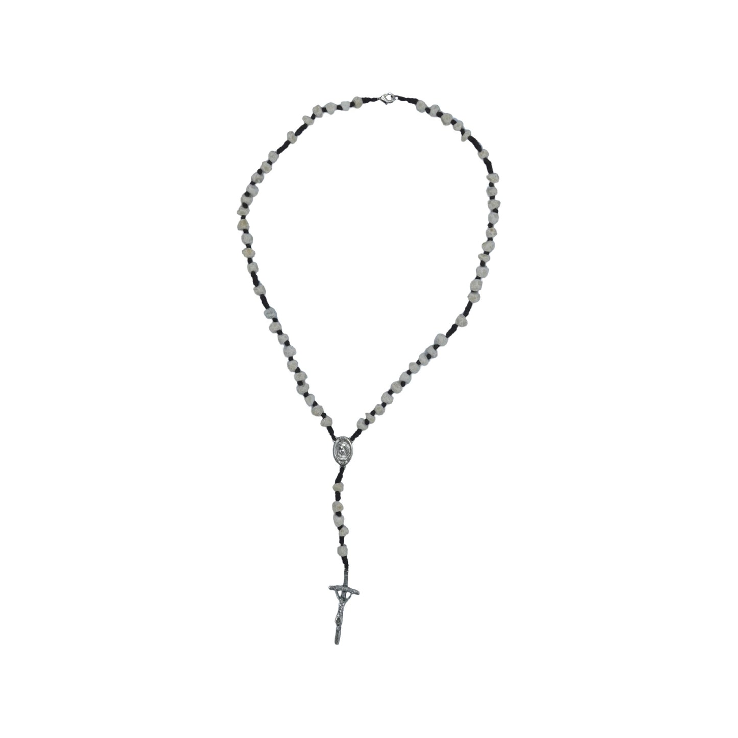 Queen of Peace Stone Rosary with JPII Crucifix
