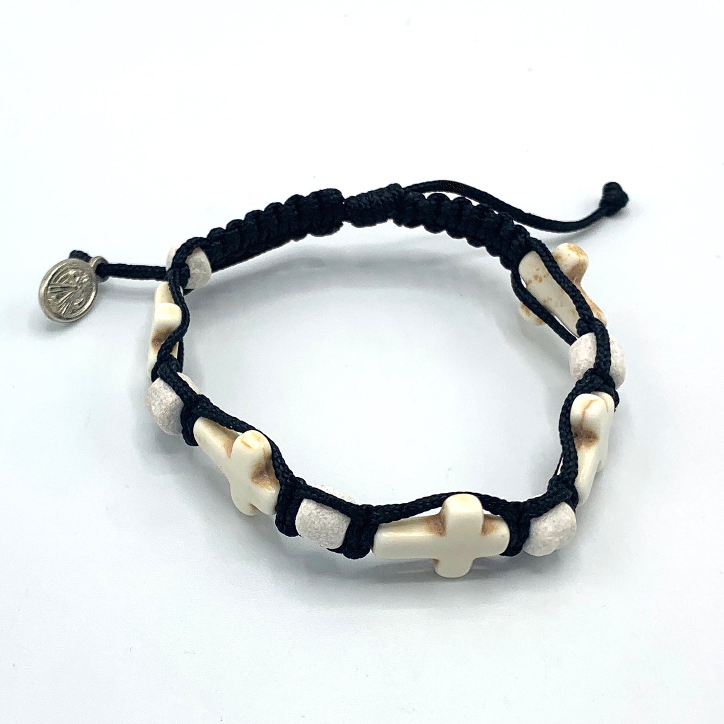 Stone Cross and Bead Bracelet of Assorted Colors