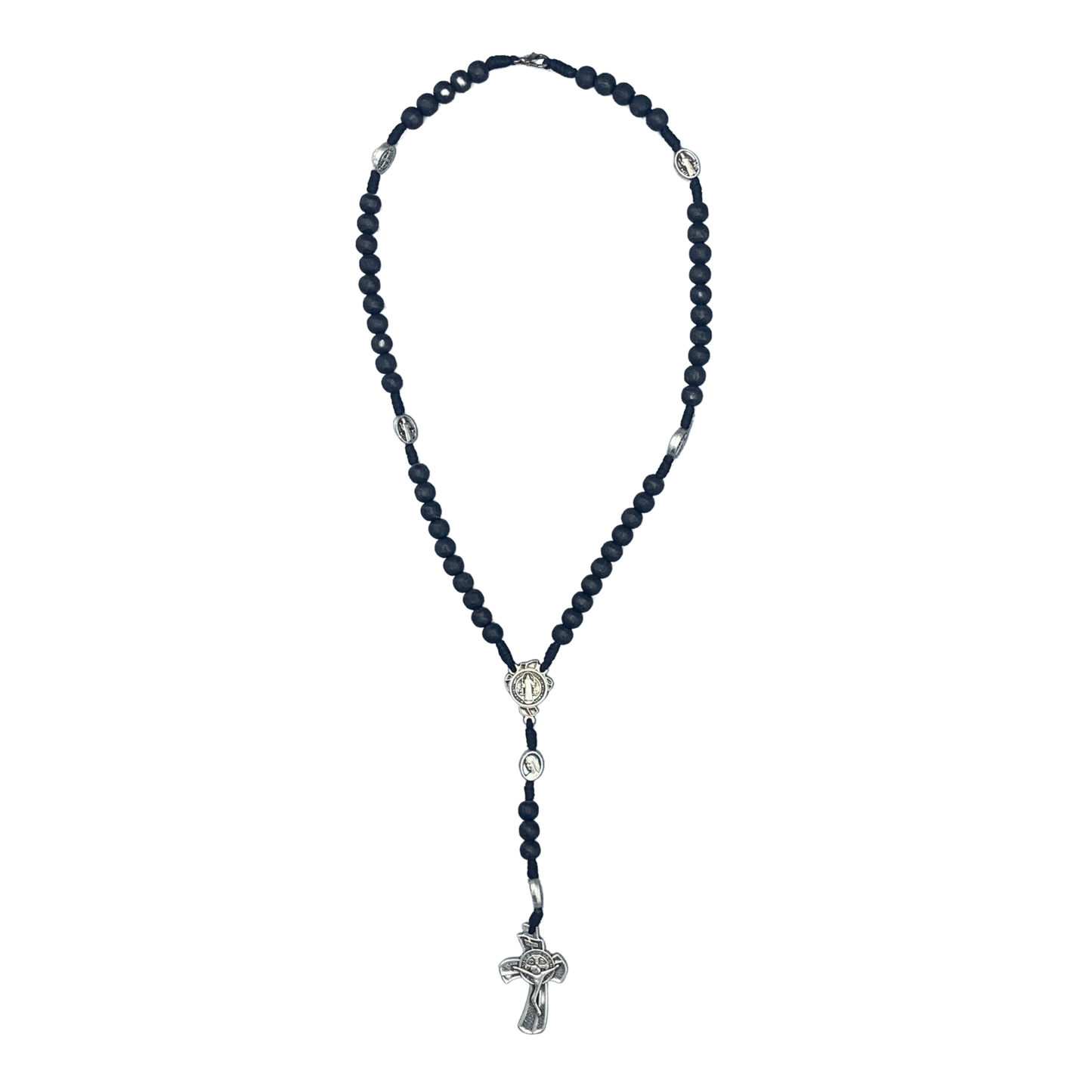 Black Wood Rosary with Oval St. Benedict Medals