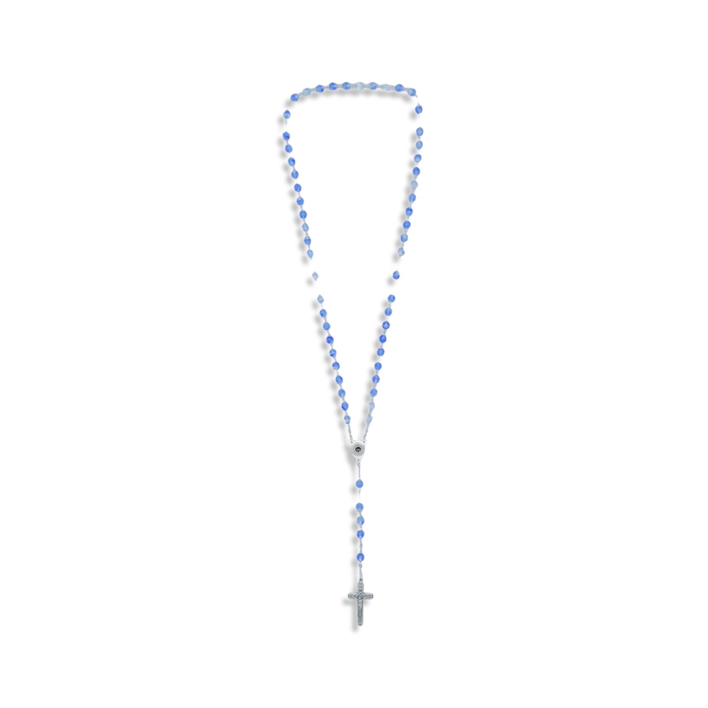 Blue Marble Fatima Rosary with Soil