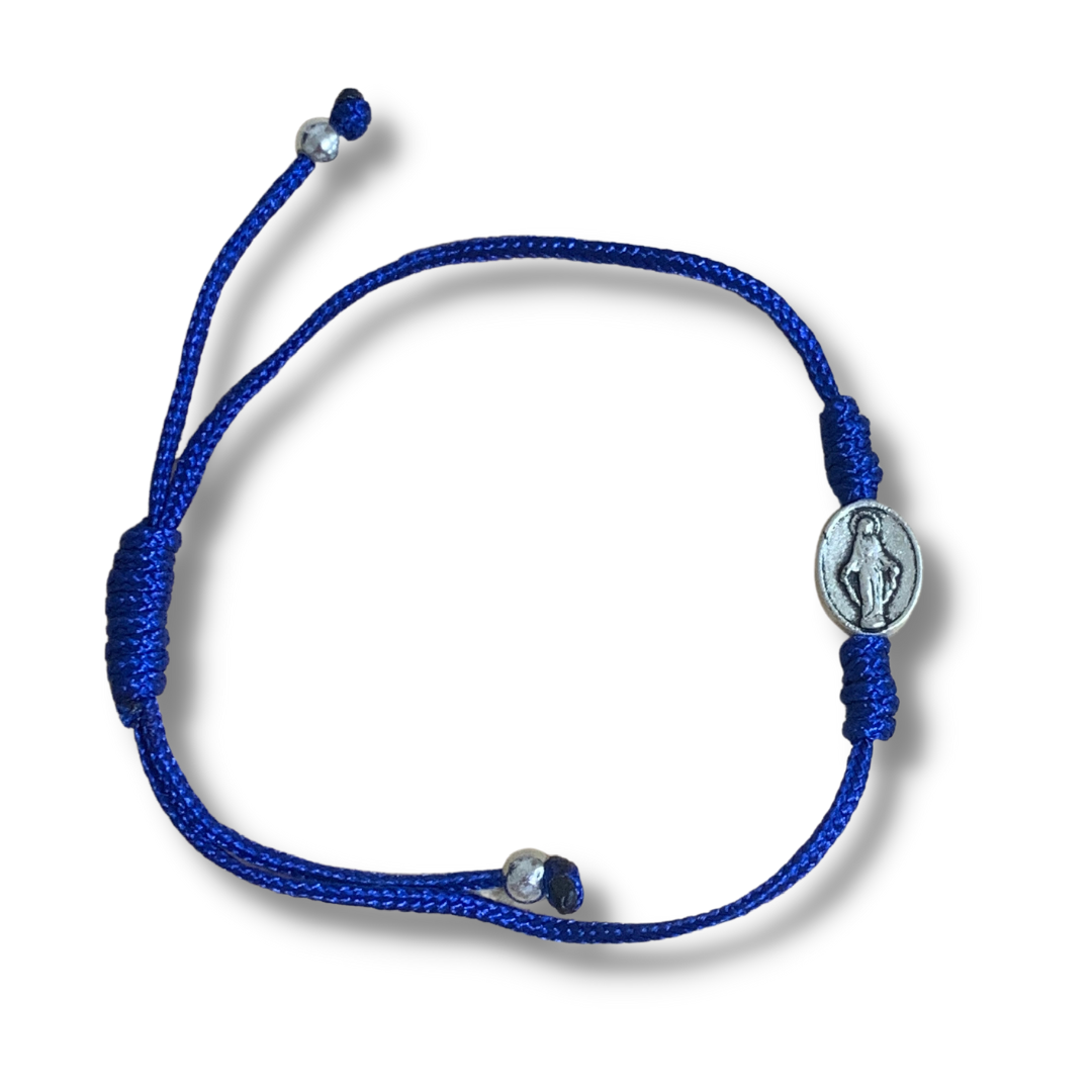 Blue Miraculous Medal Bracelet with Case