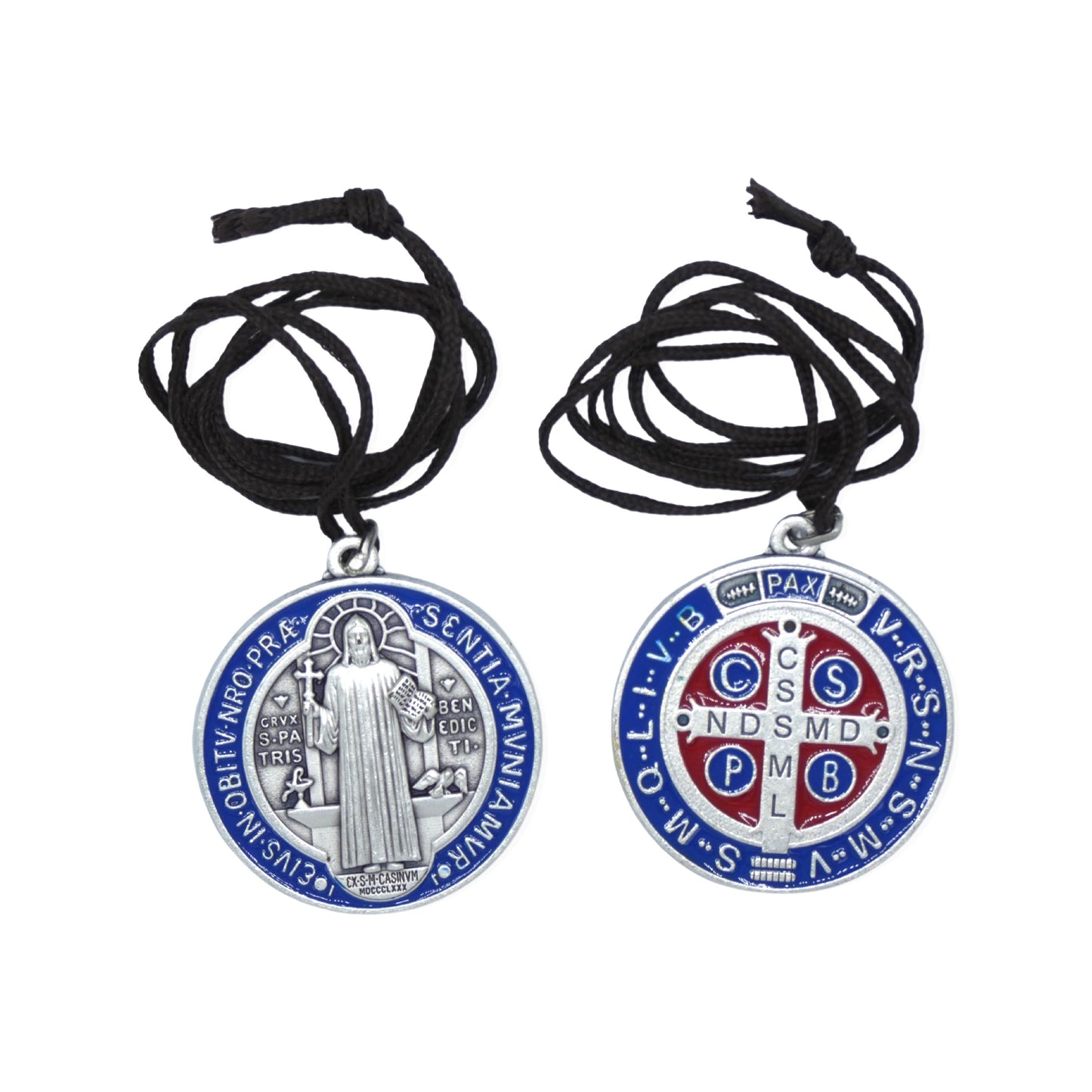 Blue St. Benedict Medal Necklace