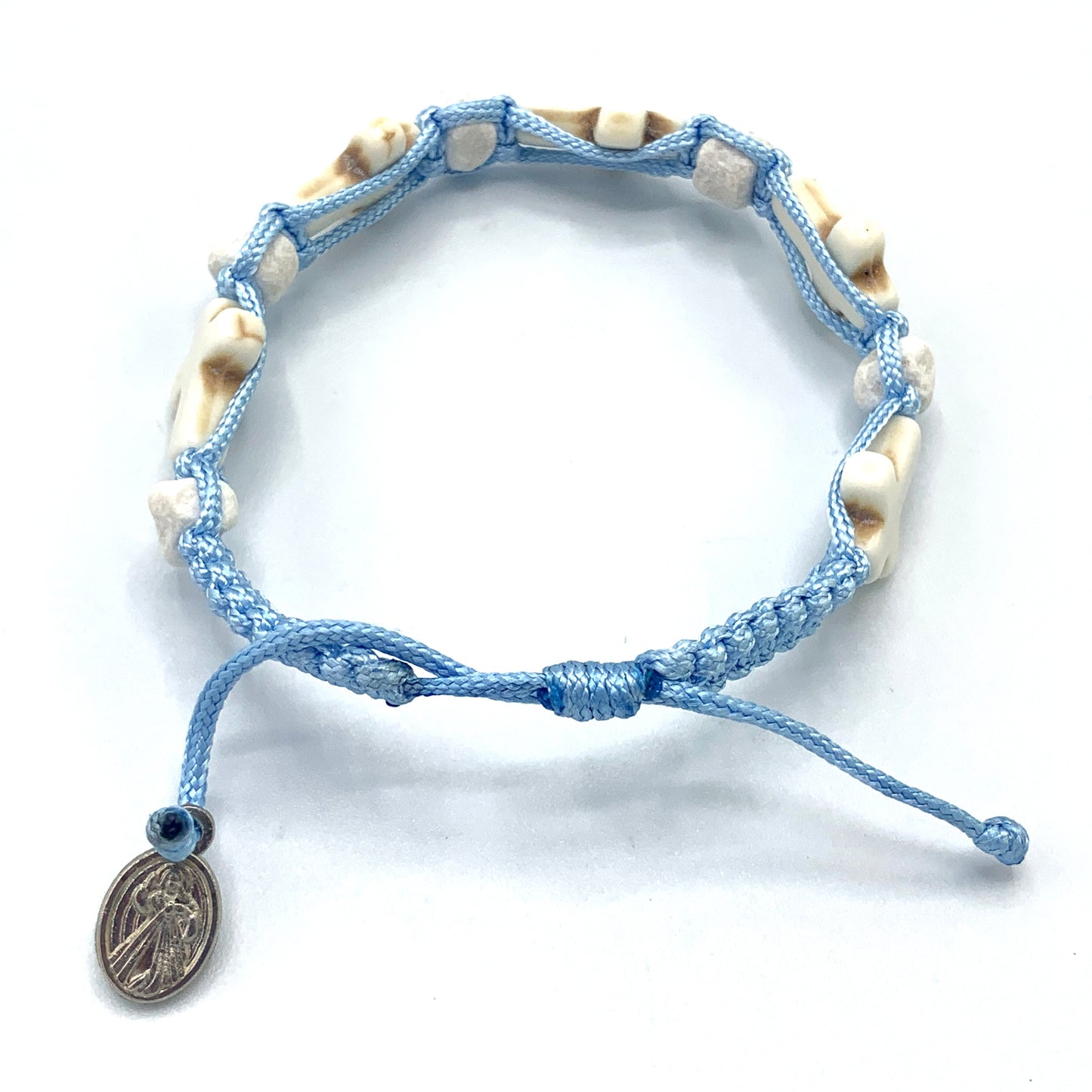 Stone Cross and Bead Bracelet of Assorted Colors