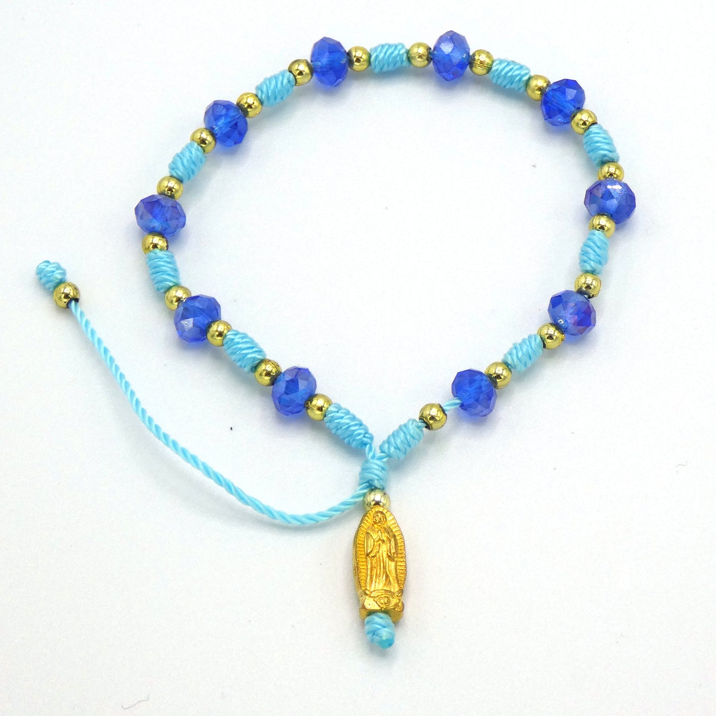 Mexican Guadalupe Decade Rosary Bracelet of Assorted Colors