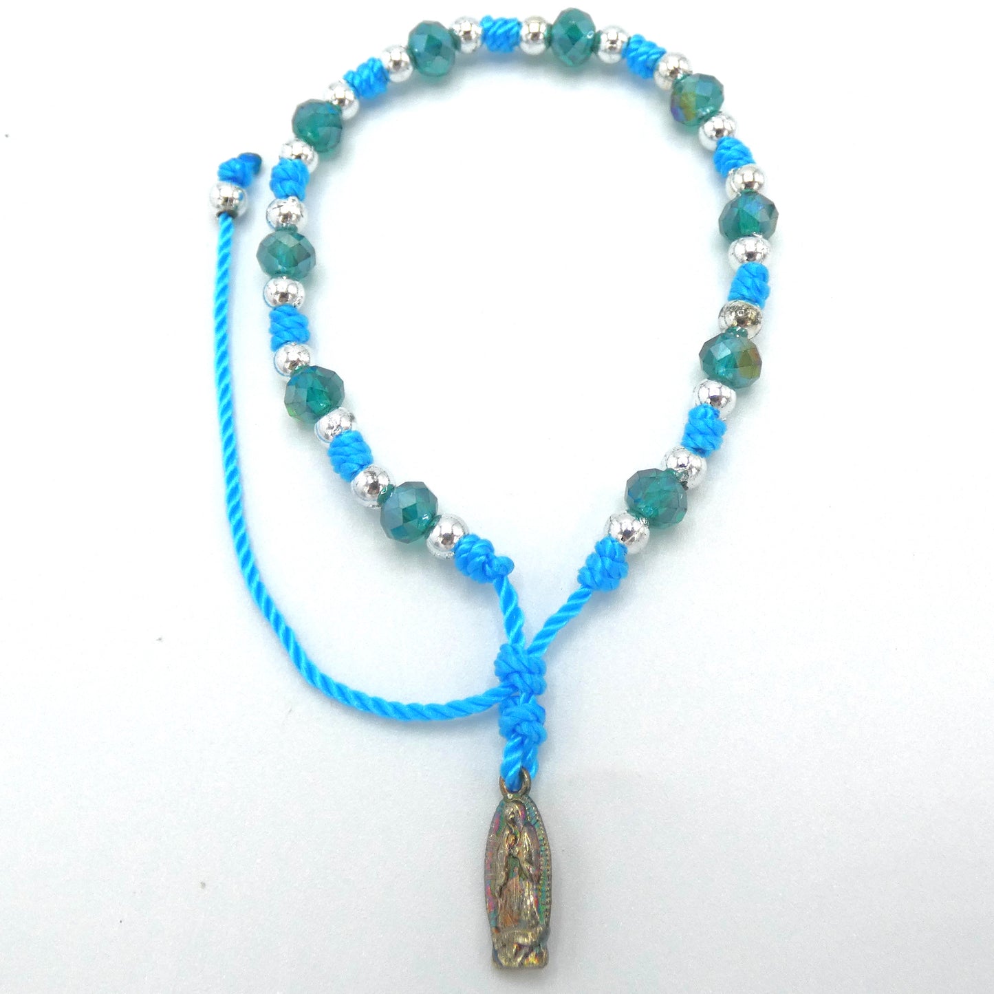 Mexican Guadalupe Decade Rosary Bracelet of Assorted Colors