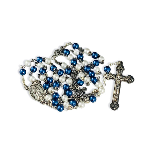 Blue and White Lourdes Rosary