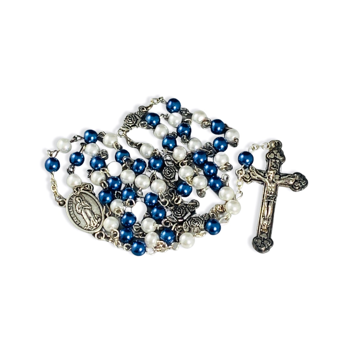 Blue and White Lourdes Rosary