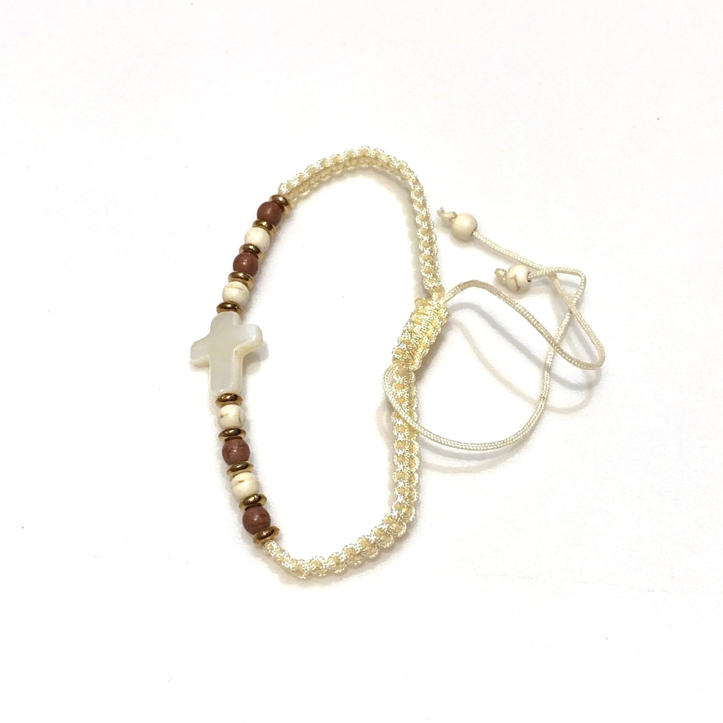 Mother of Pearl Cross Bracelet