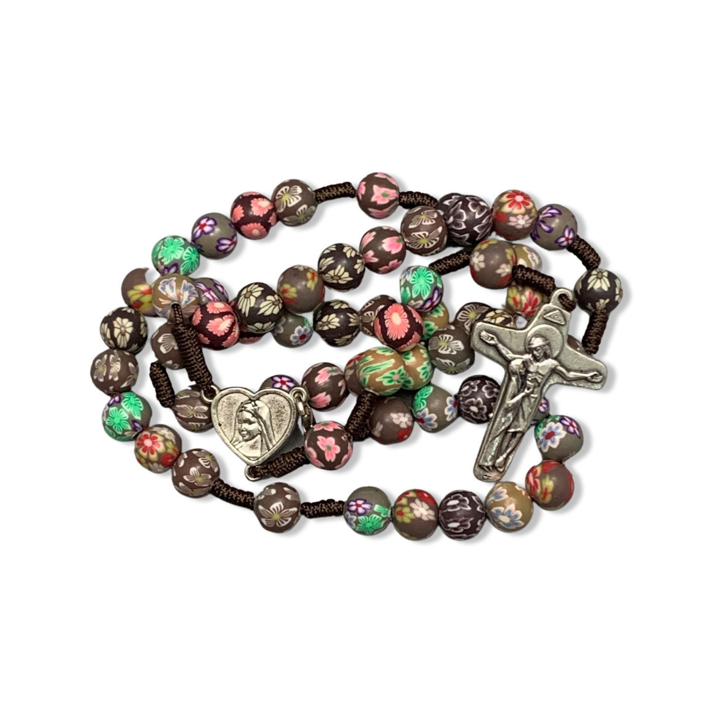 Queen of Peace FIMO Rosary of Assorted Colors
