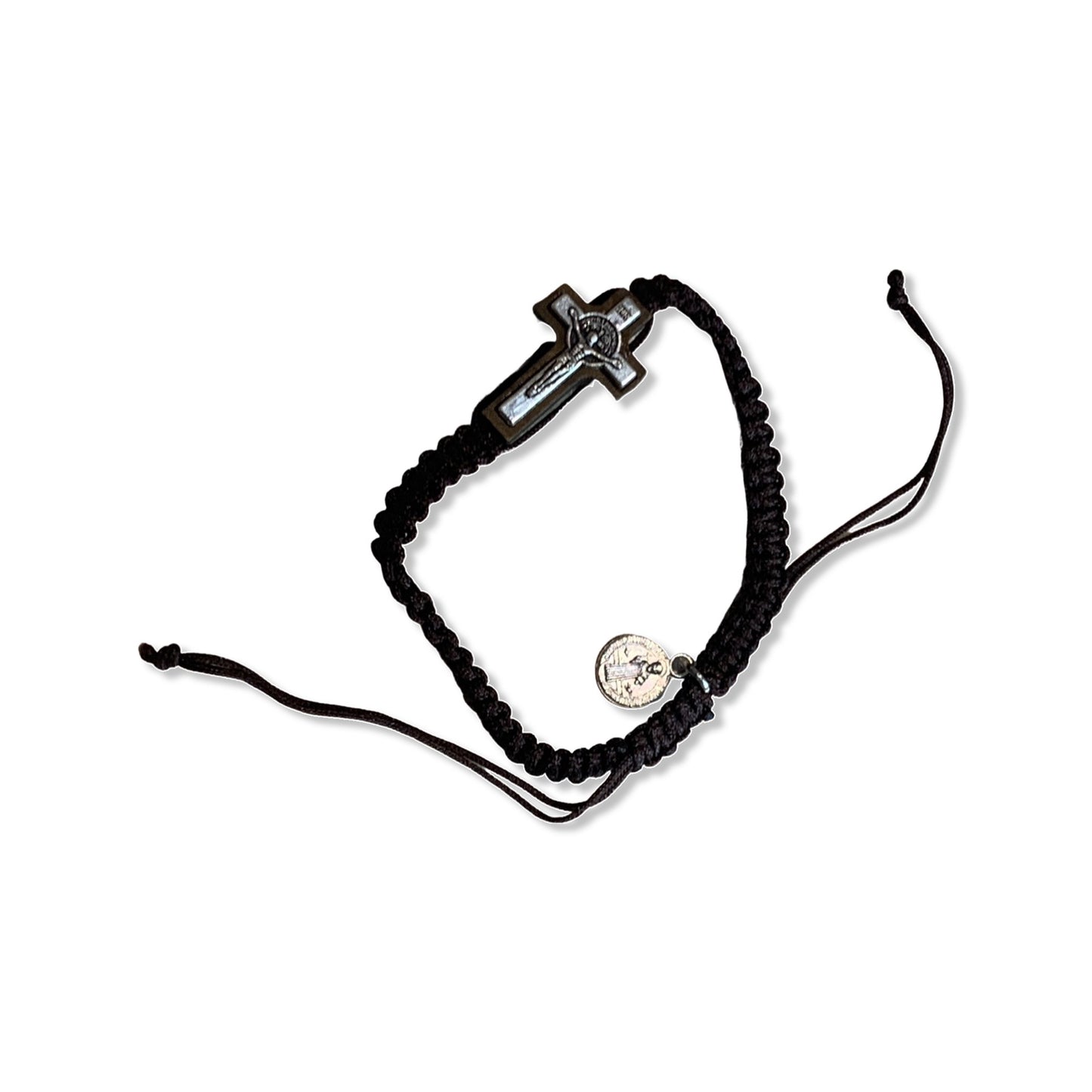 Brown St. Benedict Crucifix Cord Bracelet