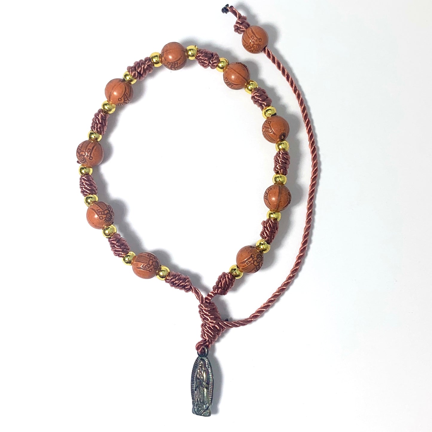 Mexican Guadalupe Decade Rosary Bracelet of Assorted Colors
