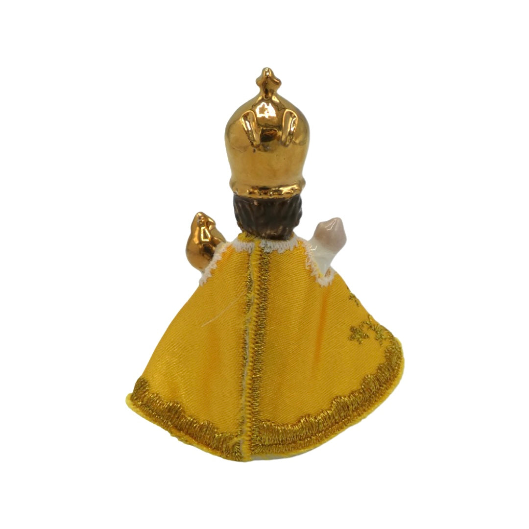 Ceramic Infant Jesus of Prague with Cloth Gown
