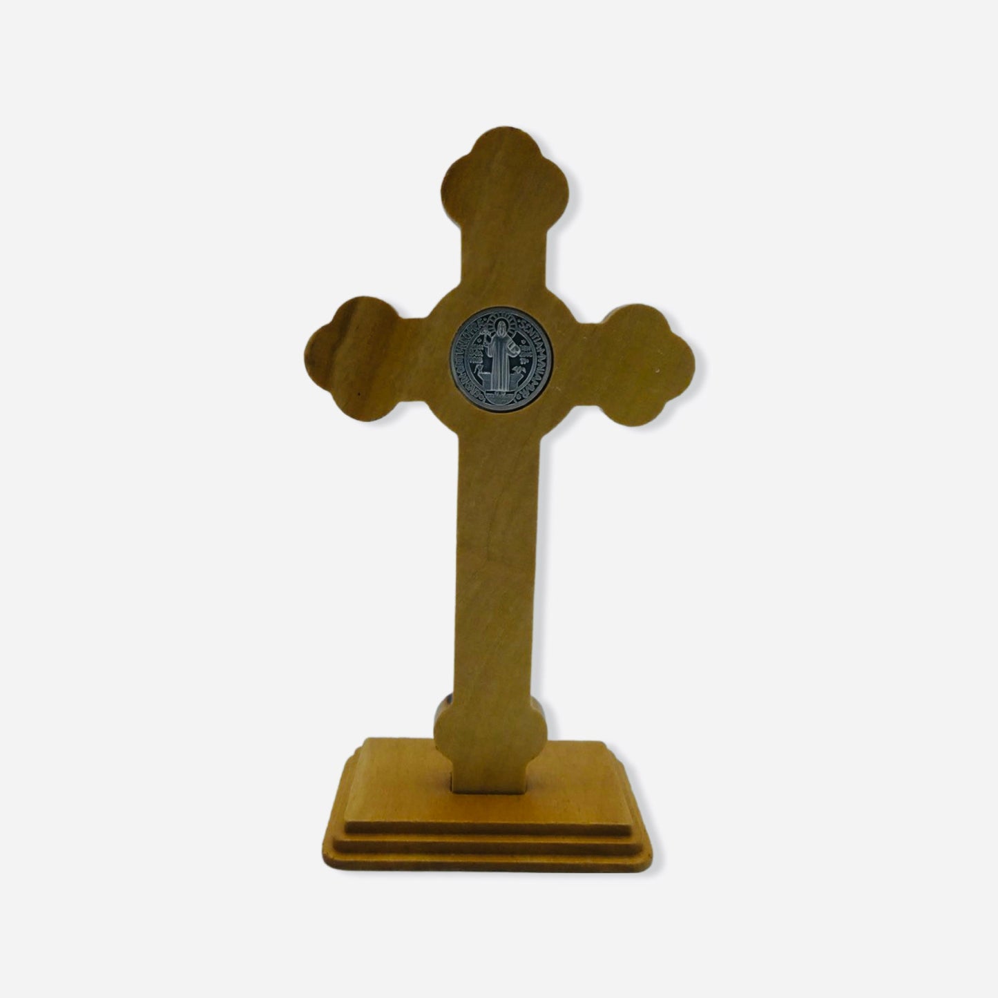 Chestnut Colored St. Benedict Standing Crucifix
