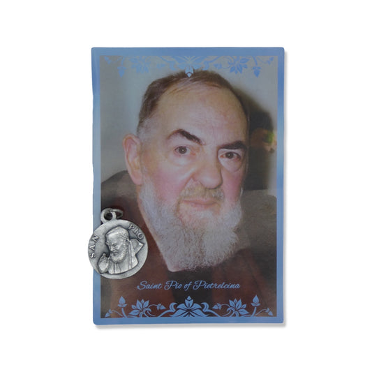 Circle Padre Pio Medal with Relic