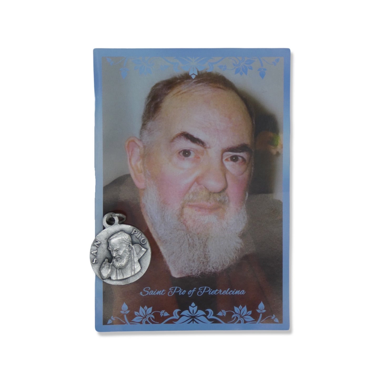 Circle Padre Pio Medal with Relic