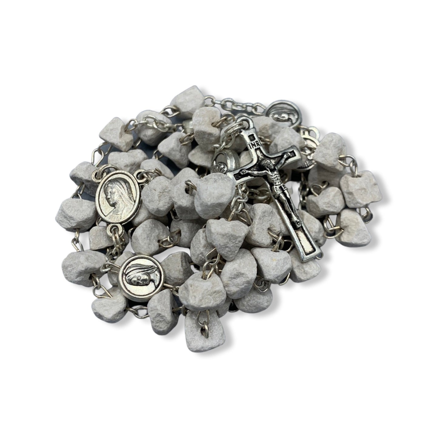 Queen of Peace Stone Rosary with Chain