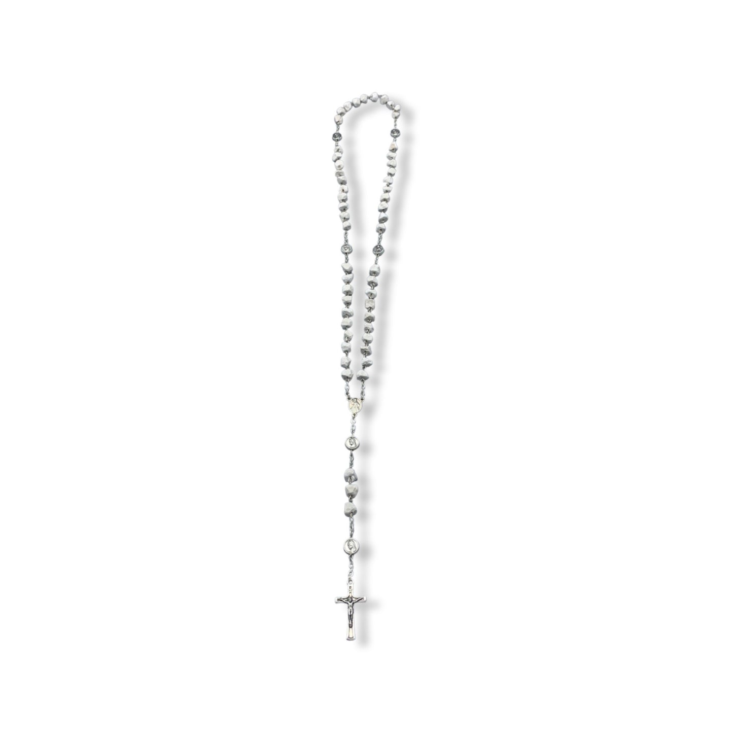 Queen of Peace Stone Rosary with Chain