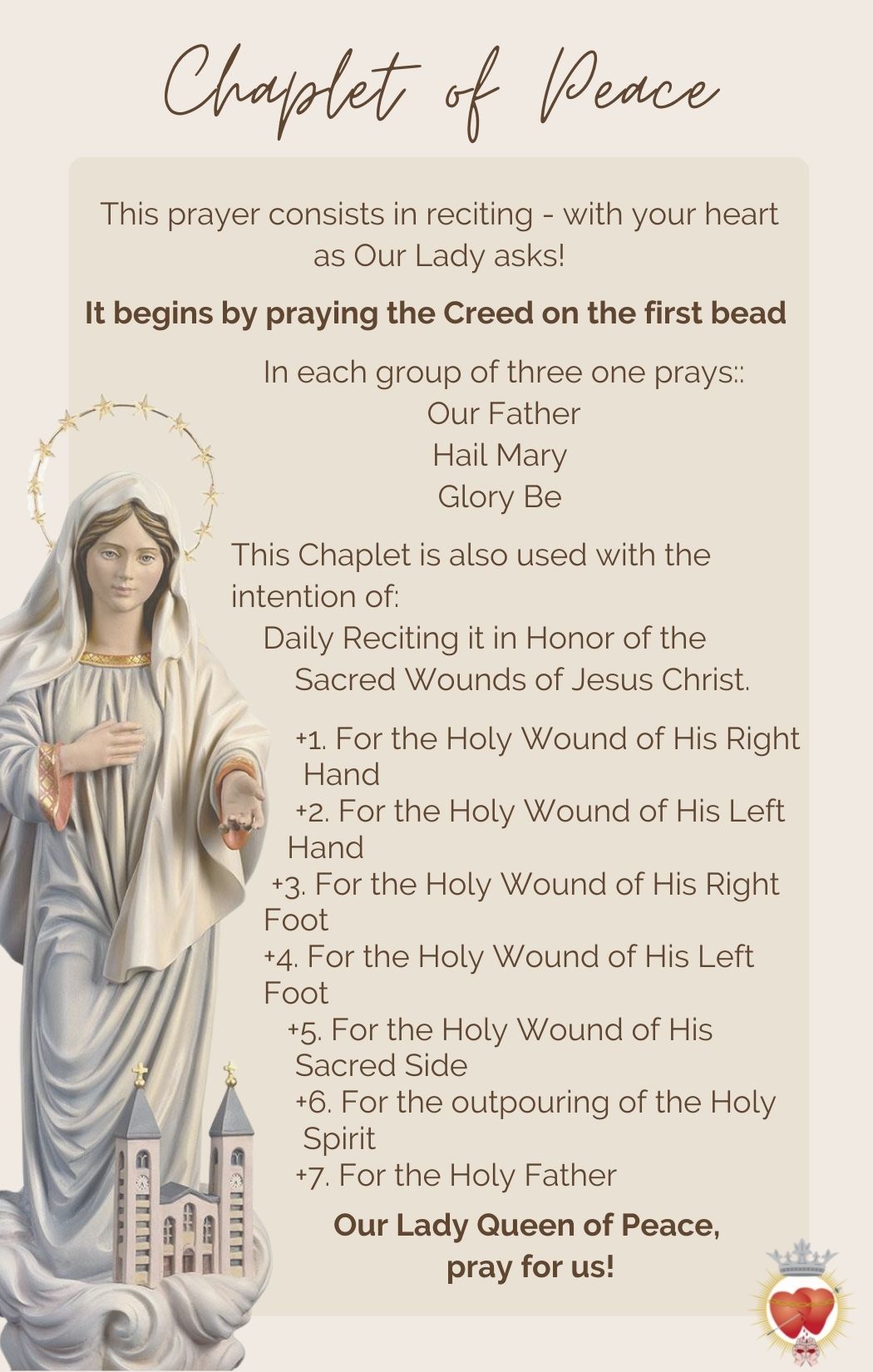 Classic Wood Chaplet of Peace