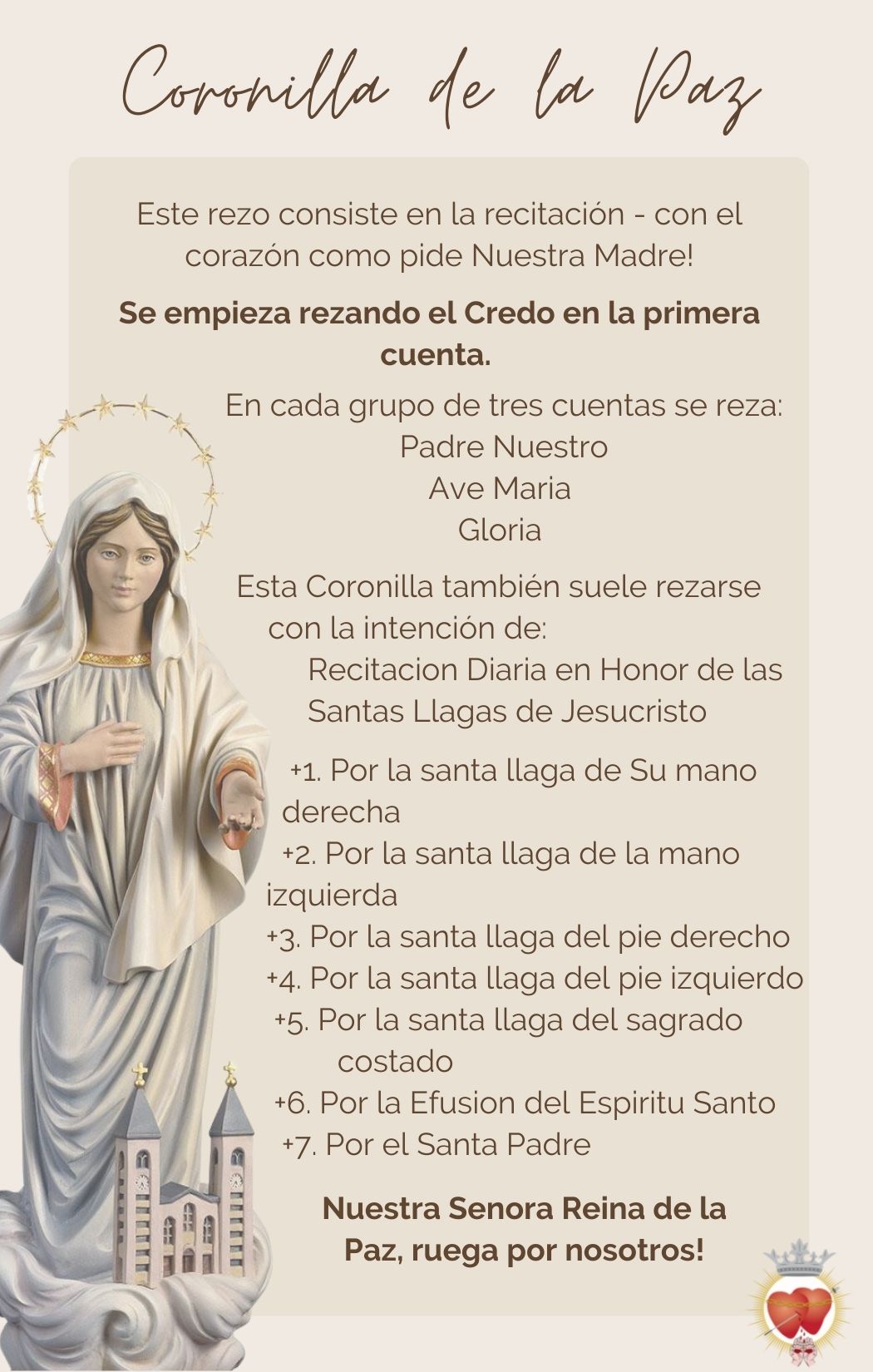 Classic Wood Queen of Peace Chaplet
