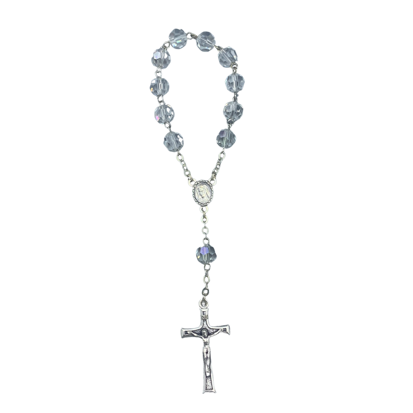 Crystal Queen of Peace Decade Rosary