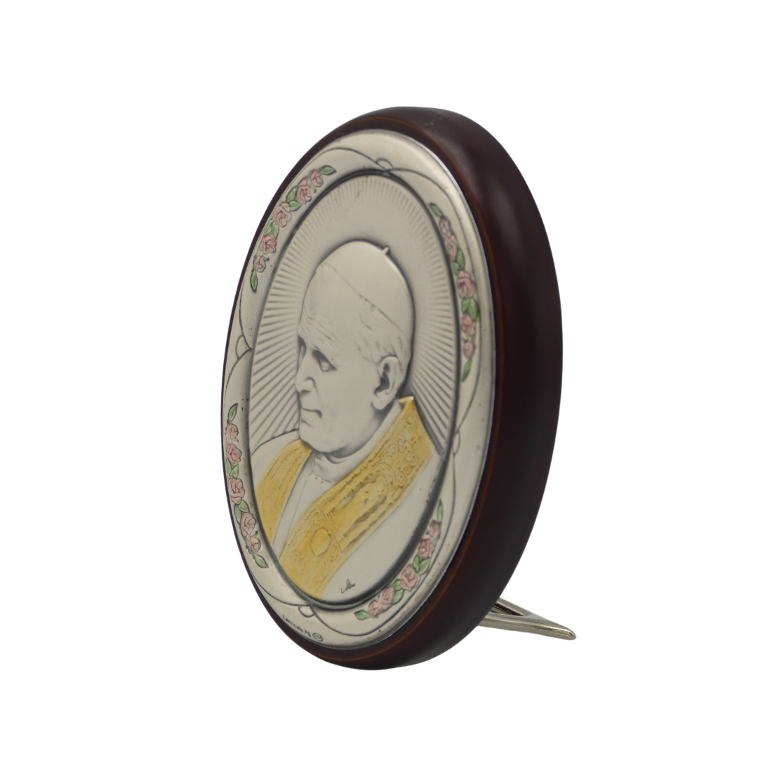 Colored Silver Image of St. John Paul II