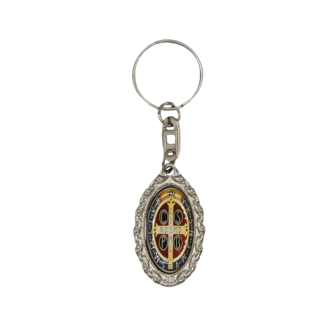Colored St. Benedict Keychain