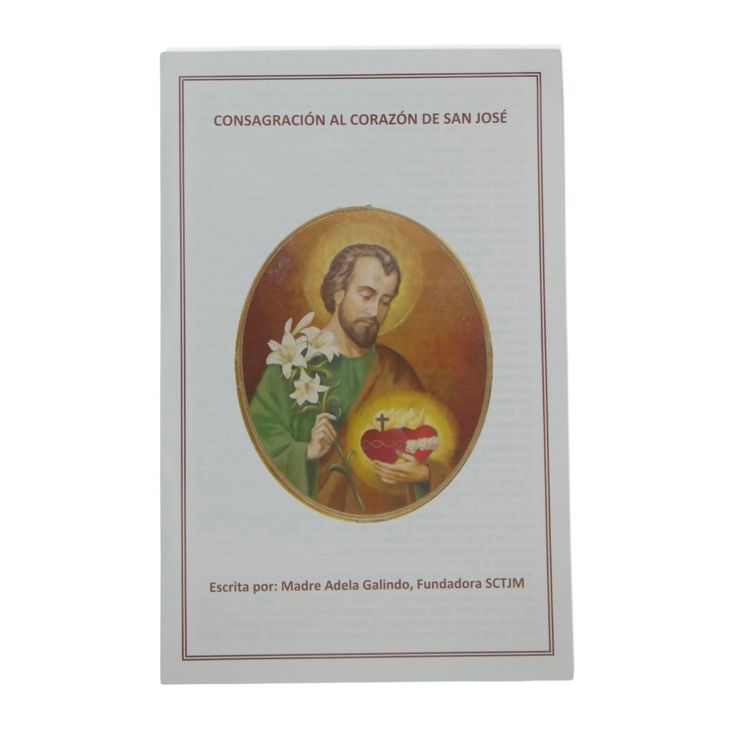 Consagracion al Corazon de San Jose escrita por Madre Adela, SCTJM Fundadora