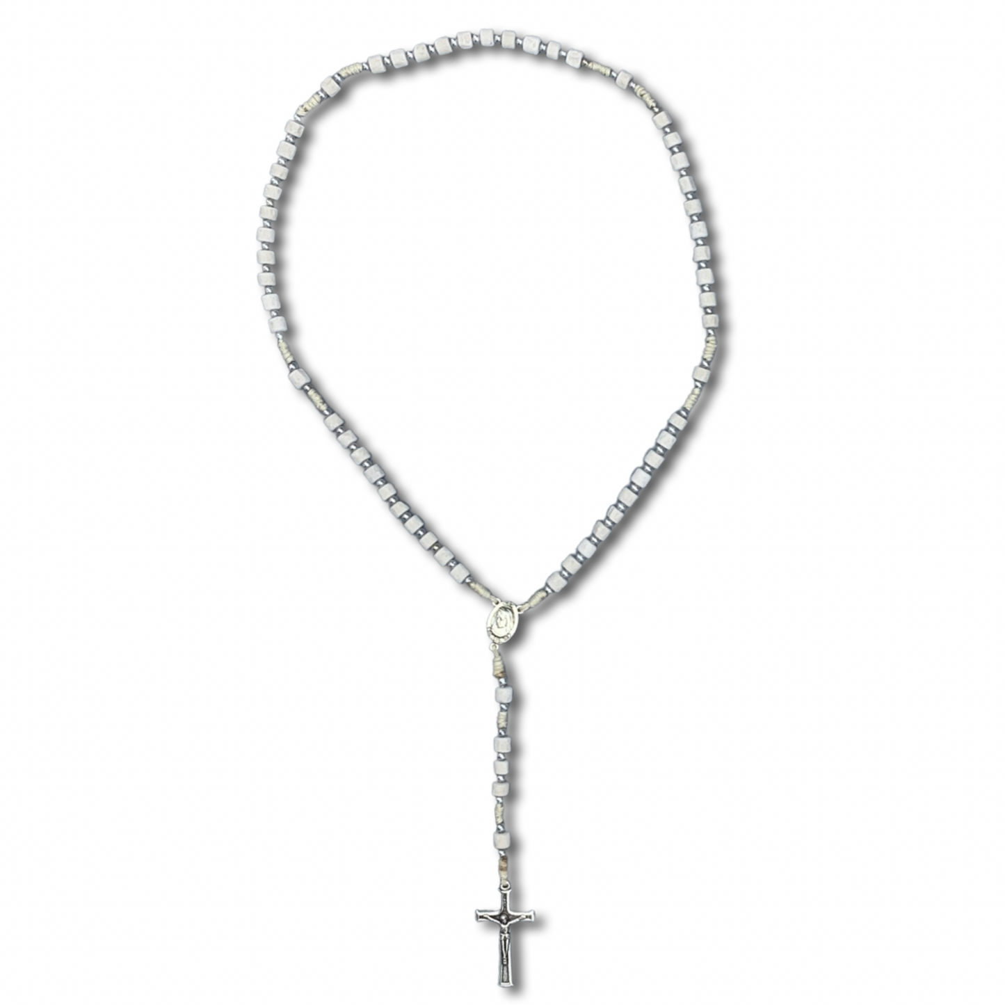 Embellished Queen of Peace Stone Rosary with Soil of Assorted Colors