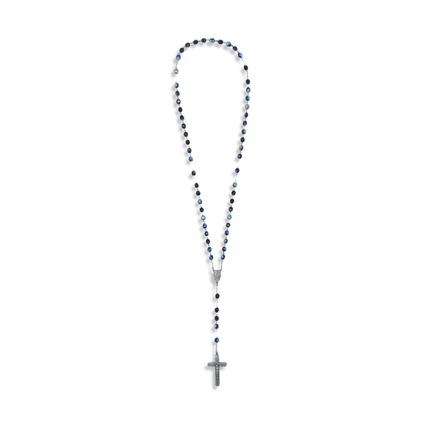 Black Fatima Rosary with Soil