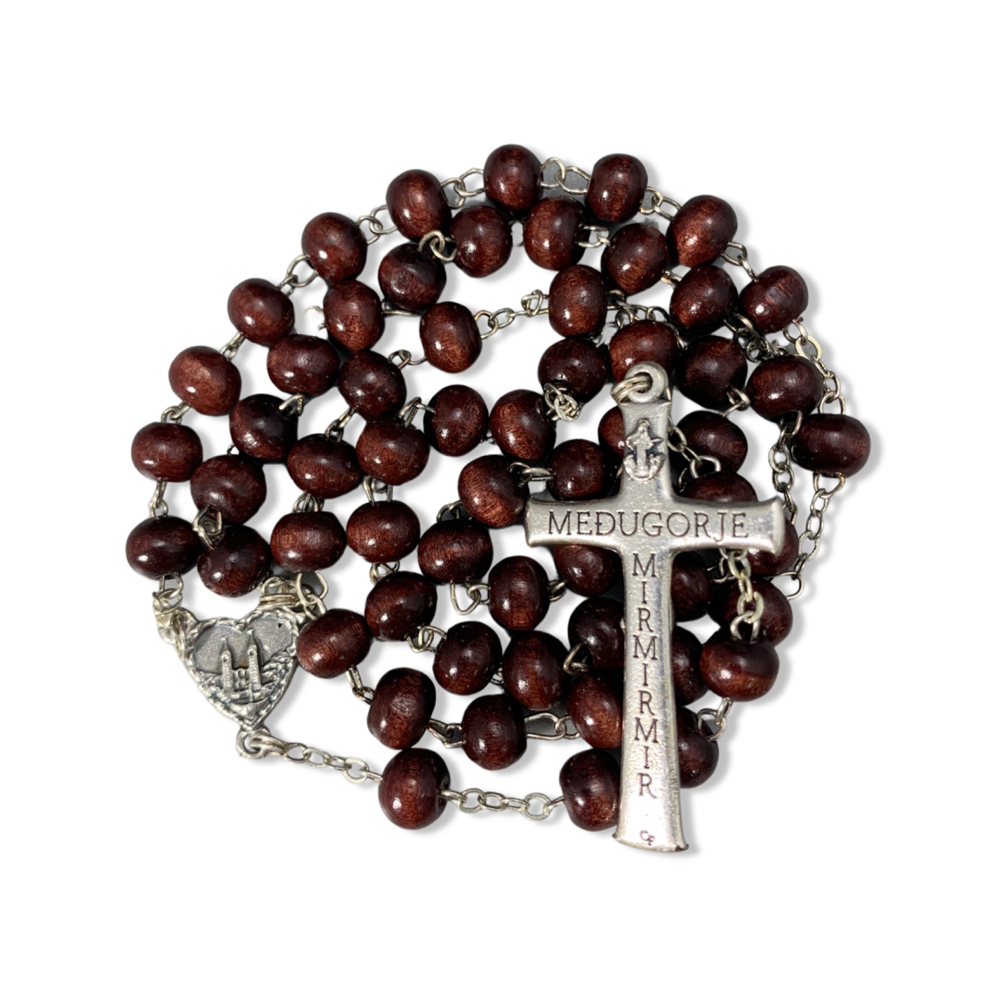 Dark Brown Queen of Peace Rosary