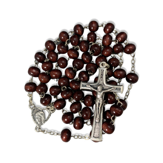 Dark Brown Queen of Peace Rosary