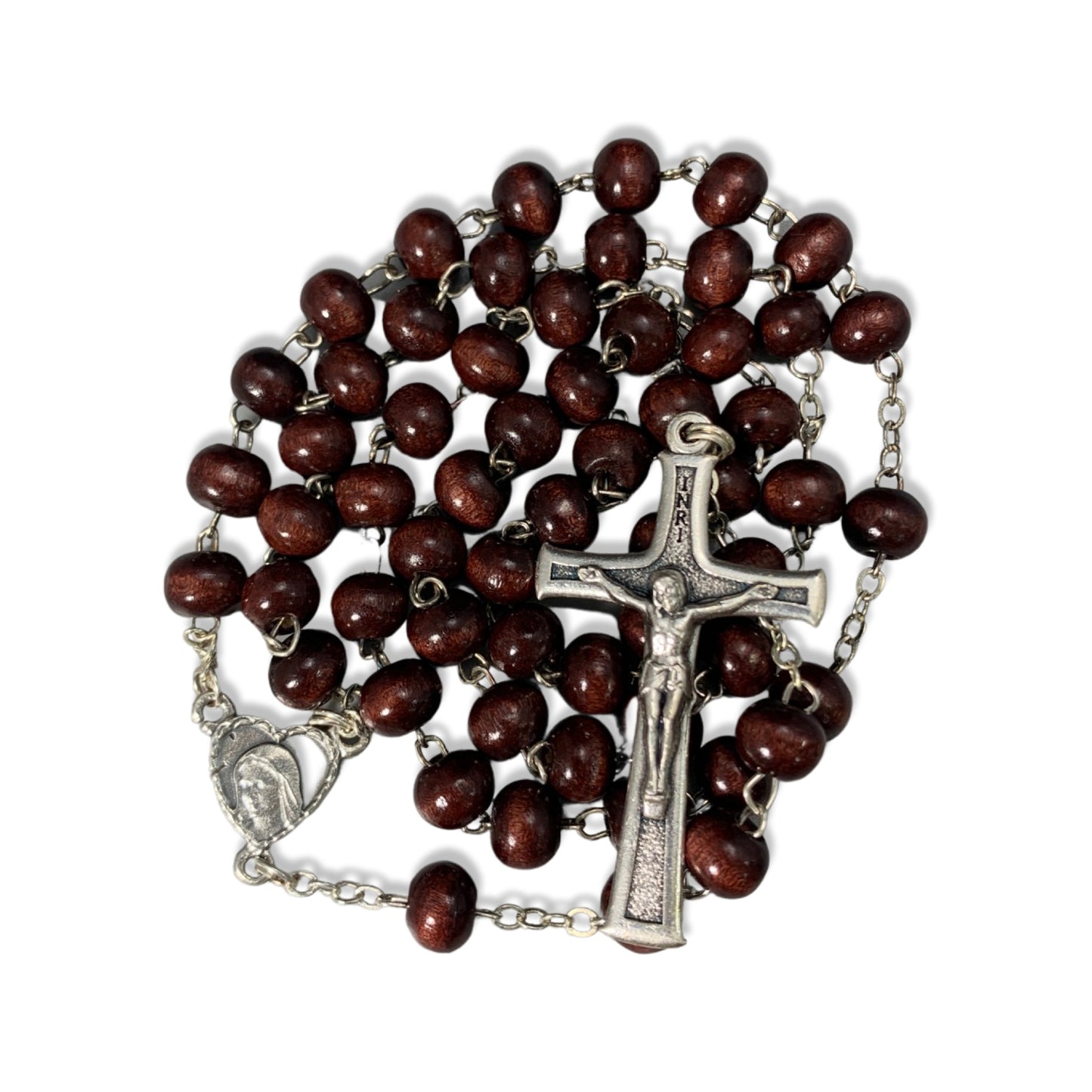 Dark Brown Queen of Peace Rosary