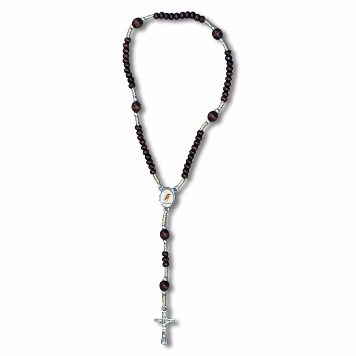 Tiny Queen of Peace Rosary of Assorted Colors with Holy Card