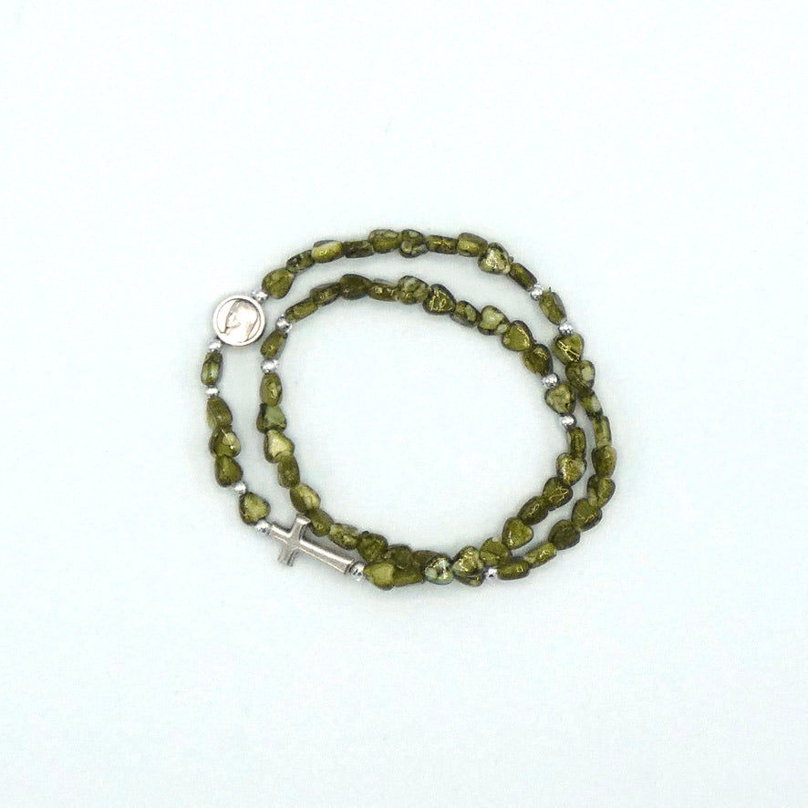 Heart Wrap-Around Rosary Bracelet of Assorted Colors