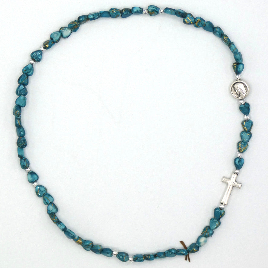 Heart Wrap-Around Rosary Bracelet of Assorted Colors