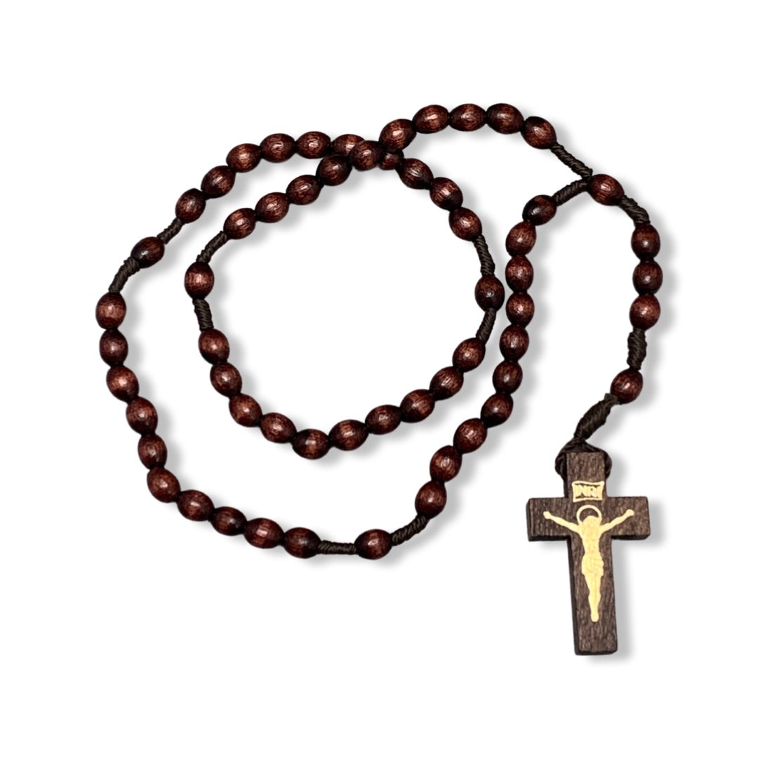 Wood Rosary with Image