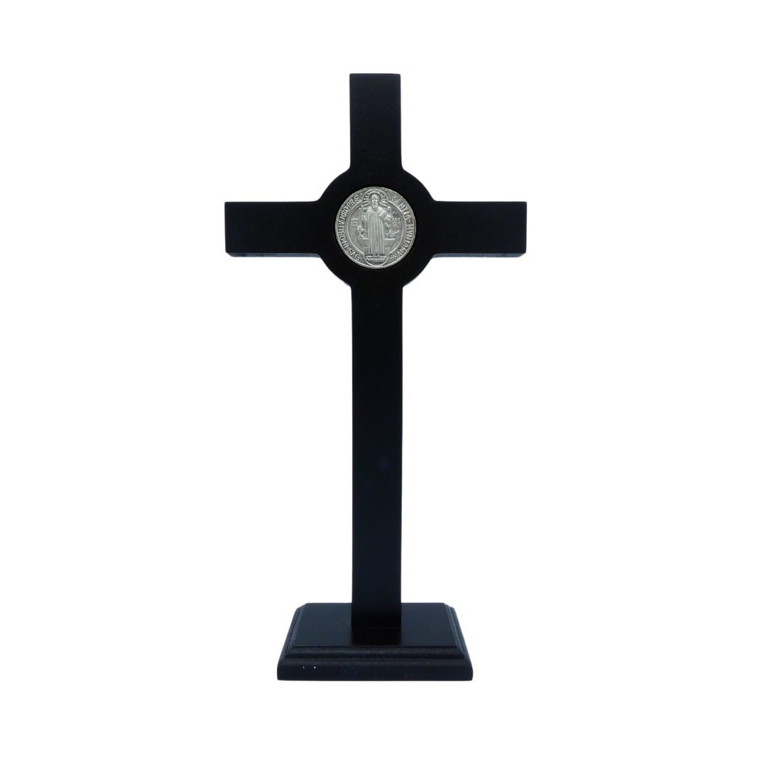 Dark Walnut Colored St. Benedict Standing Crucifix
