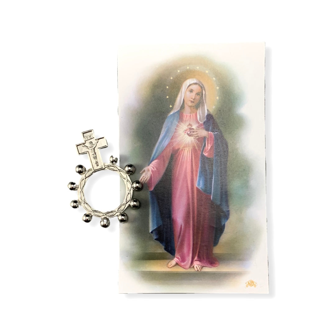 Decade Rosary Ring with Assorted Prayer Card