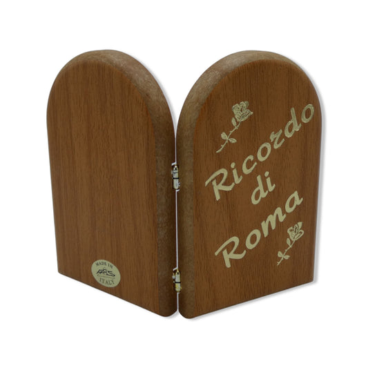Divine Mercy and St. John Paul II Wooden Folding Plaque
