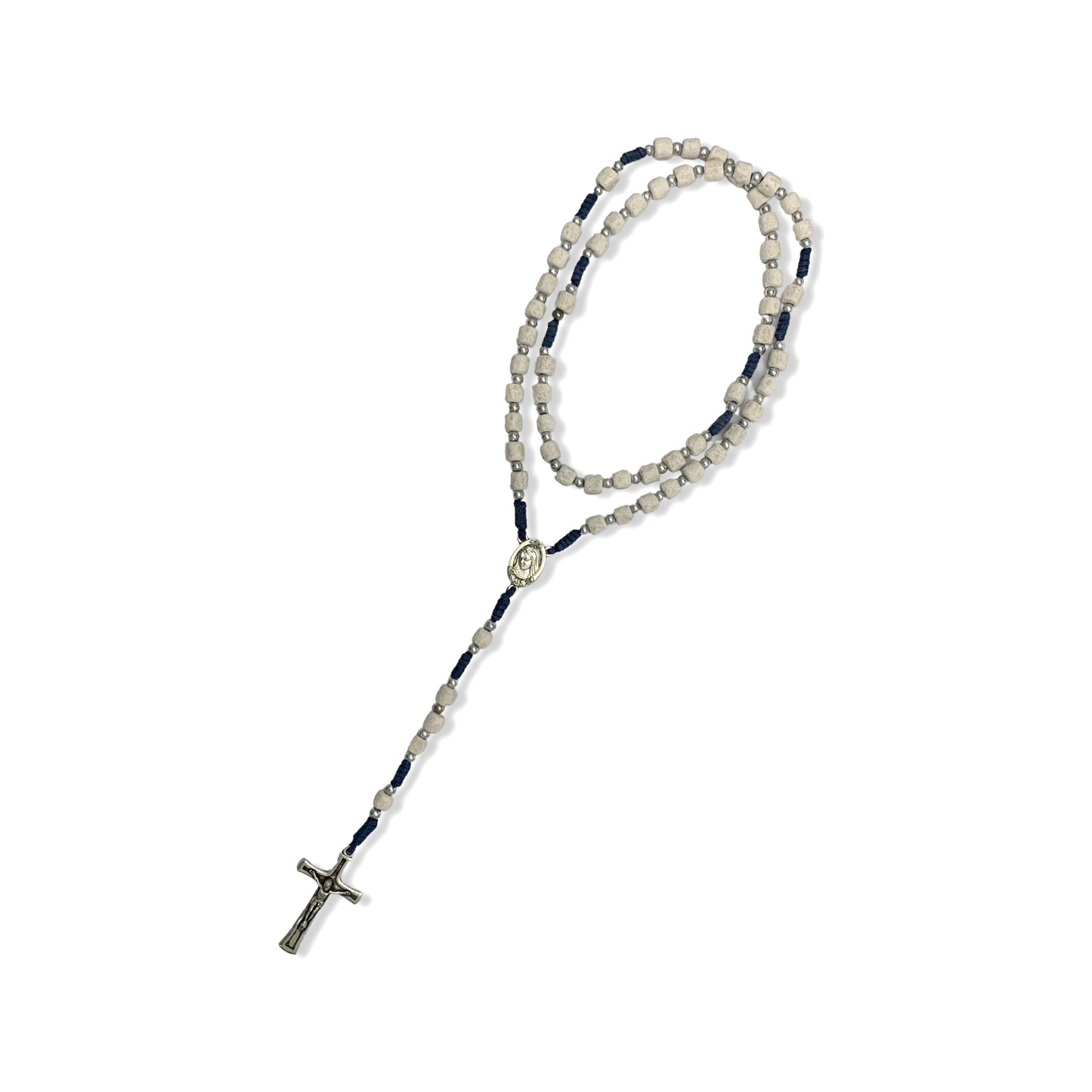 Embellished Queen of Peace Stone Rosary with Soil of Assorted Colors