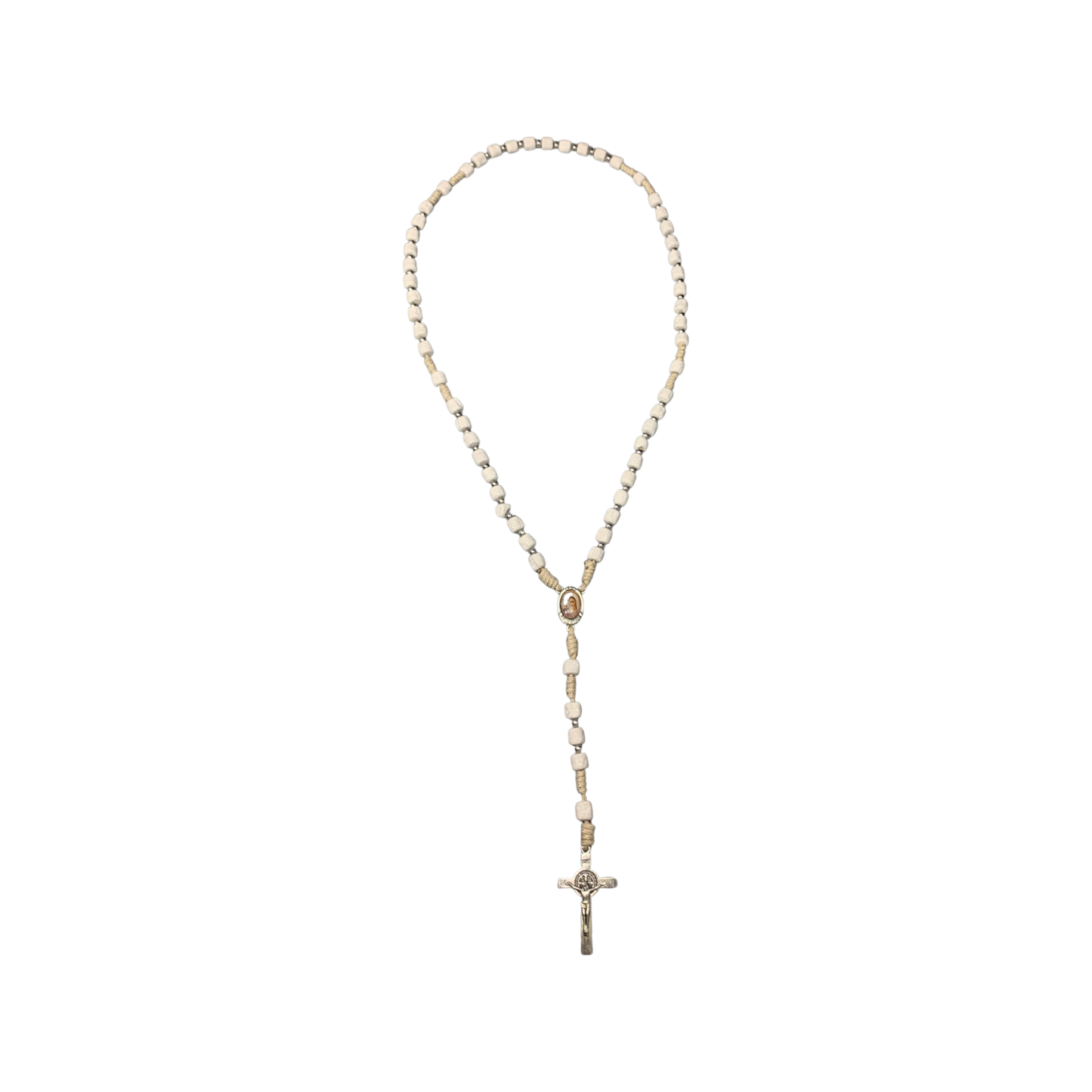 Embellished Queen of Peace Stone Rosary with St. Benedict Crucifix