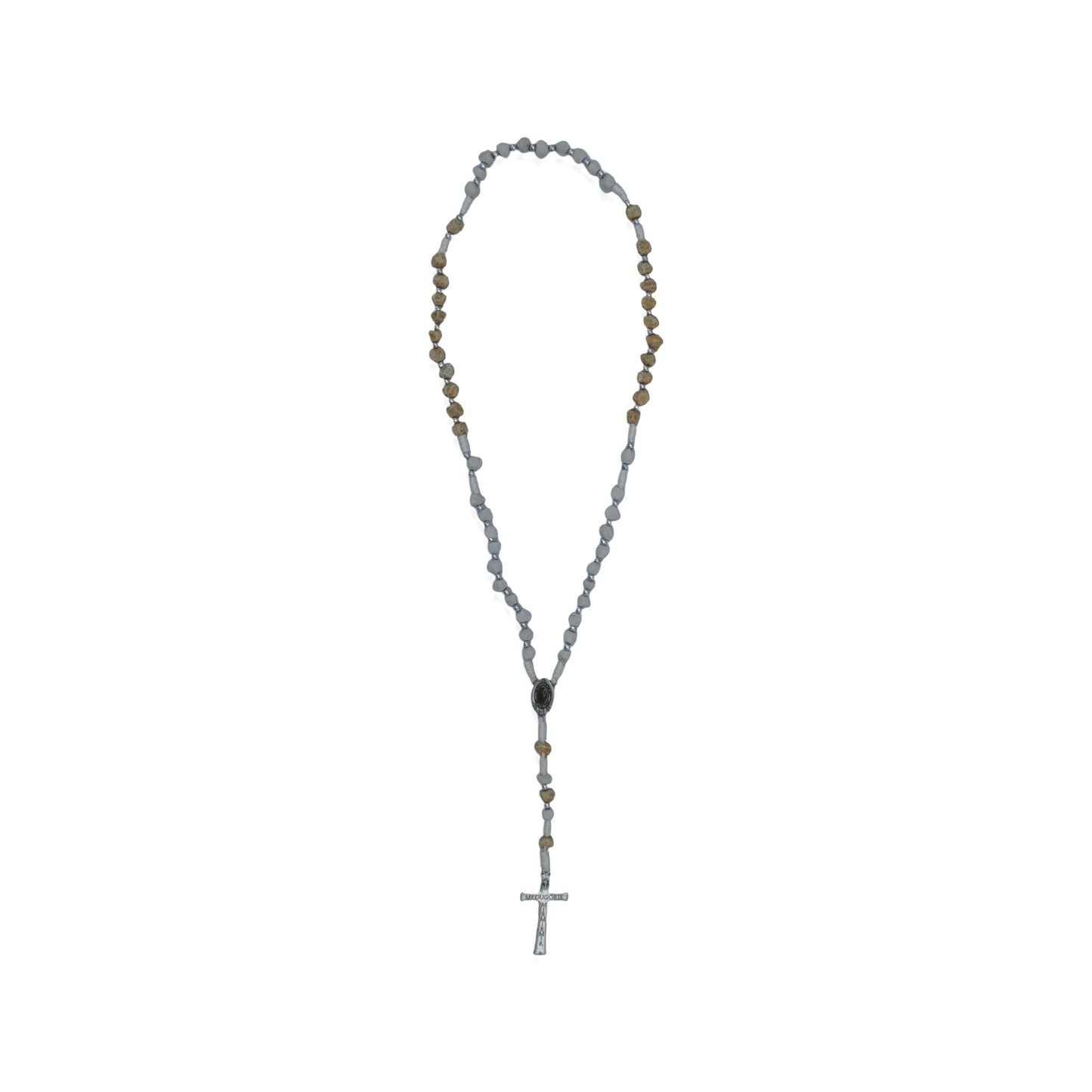 Embellished Queen of Peace Stone Rosary with Soil of Assorted Colors