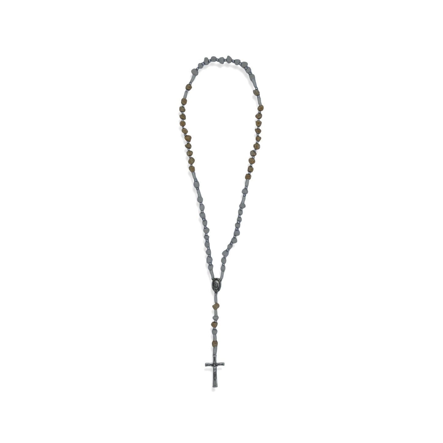 Embellished Queen of Peace Stone Rosary with Soil of Assorted Colors