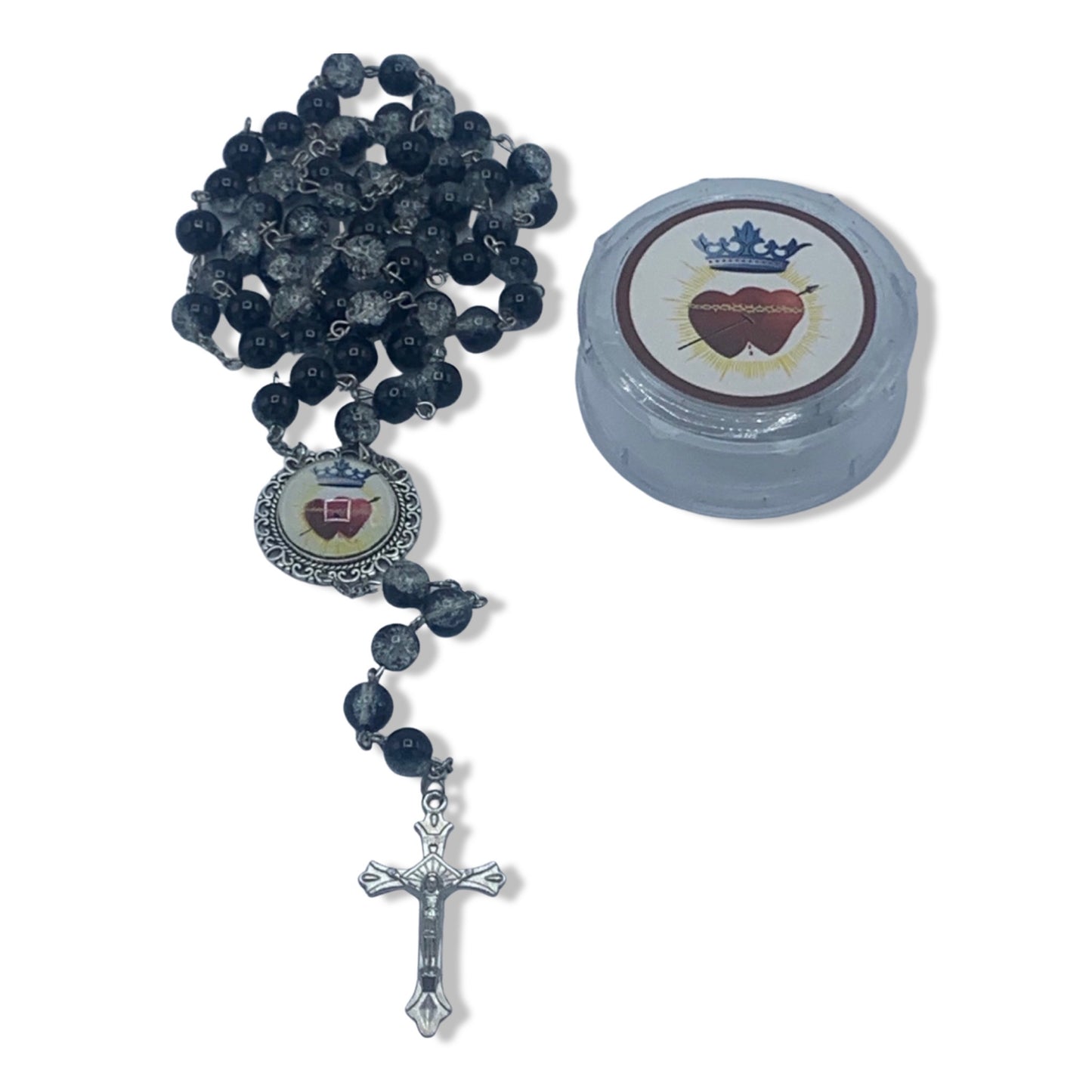 Embellished Two Hearts Rosary