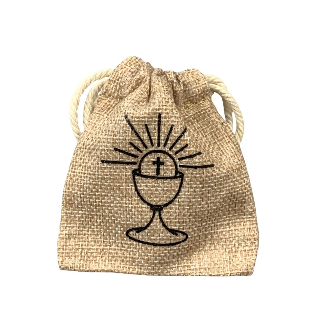 First Communion Pouch with Jerusalem Rosary
