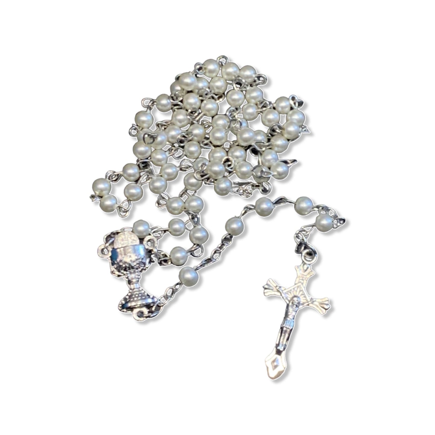 First Communion Rosary with Case