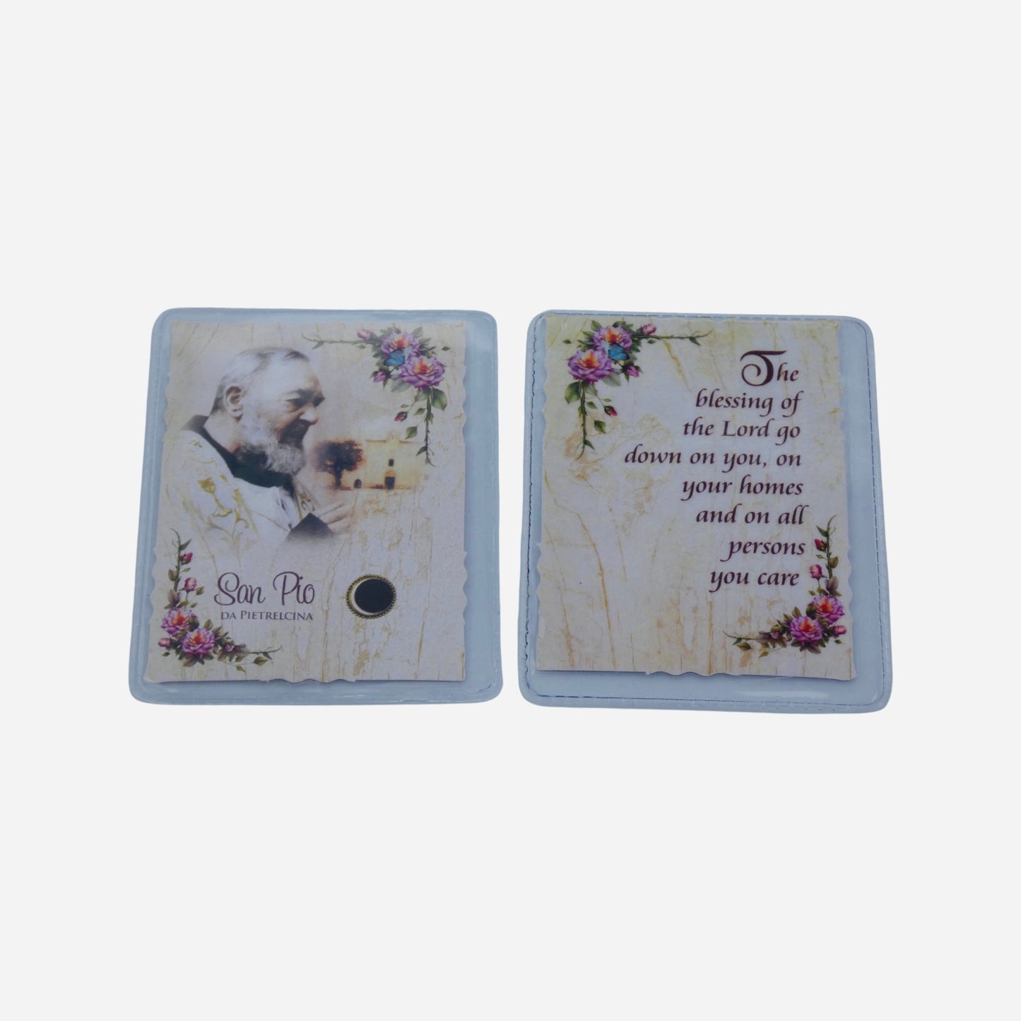 Padre Pio Holy Card with Relic